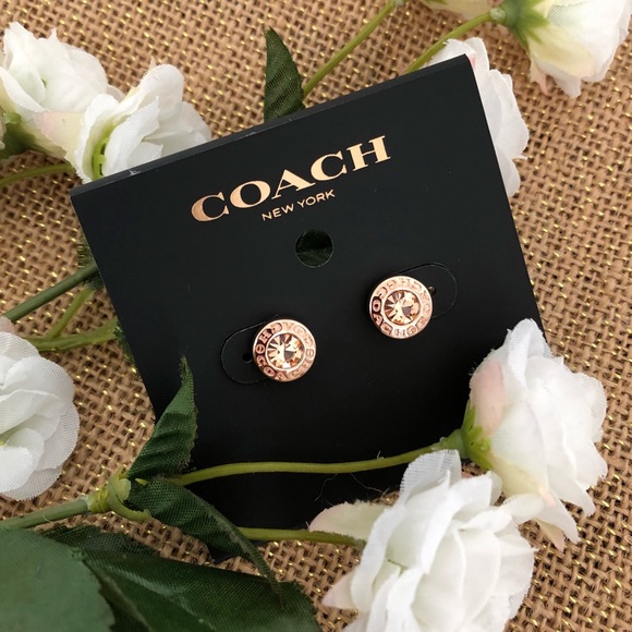 NWT Coach Rose Gold Open Circle Stud Earrings - Picture 1 of 4